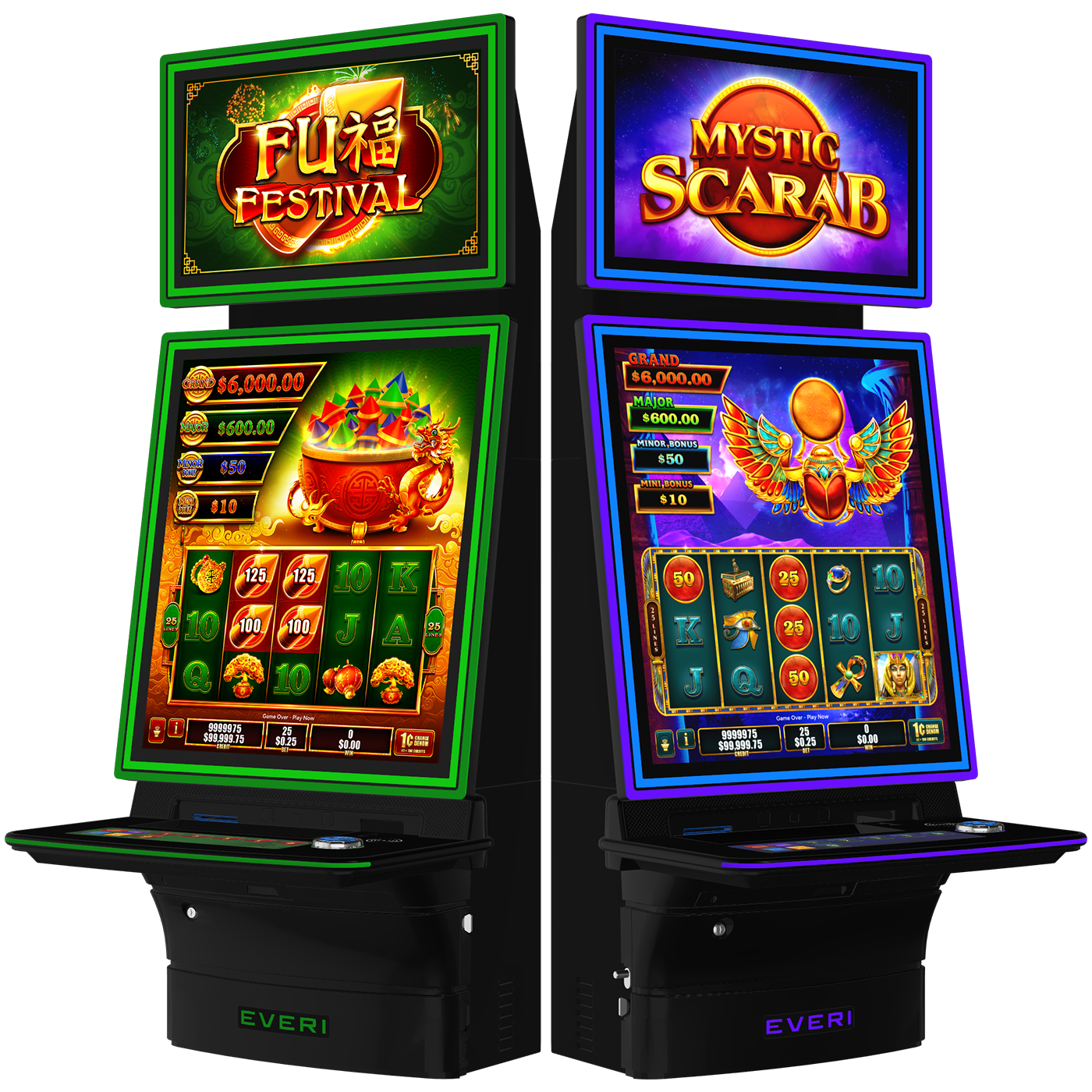 Fu Festival™ & Mystic Scarab™ slot machine cabinet by Everi
