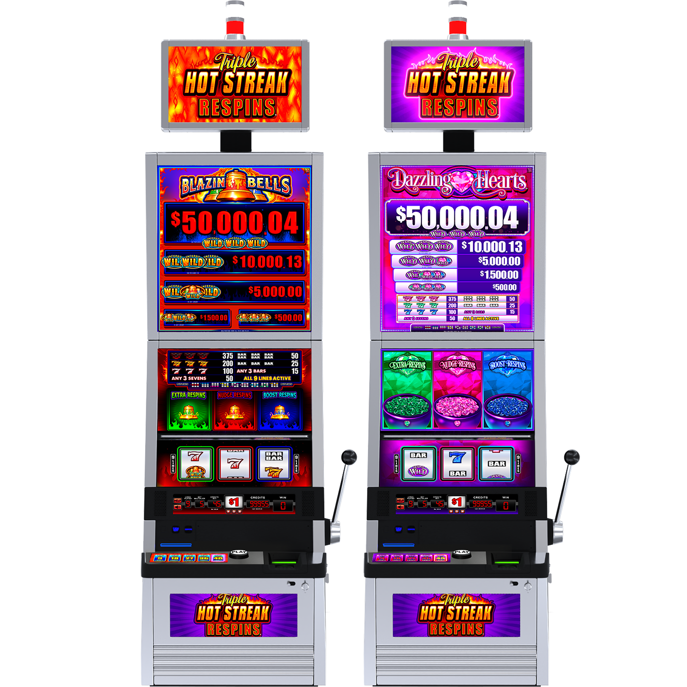 Triple Hot Streak Respins™ Series slot machine cabinet by Everi